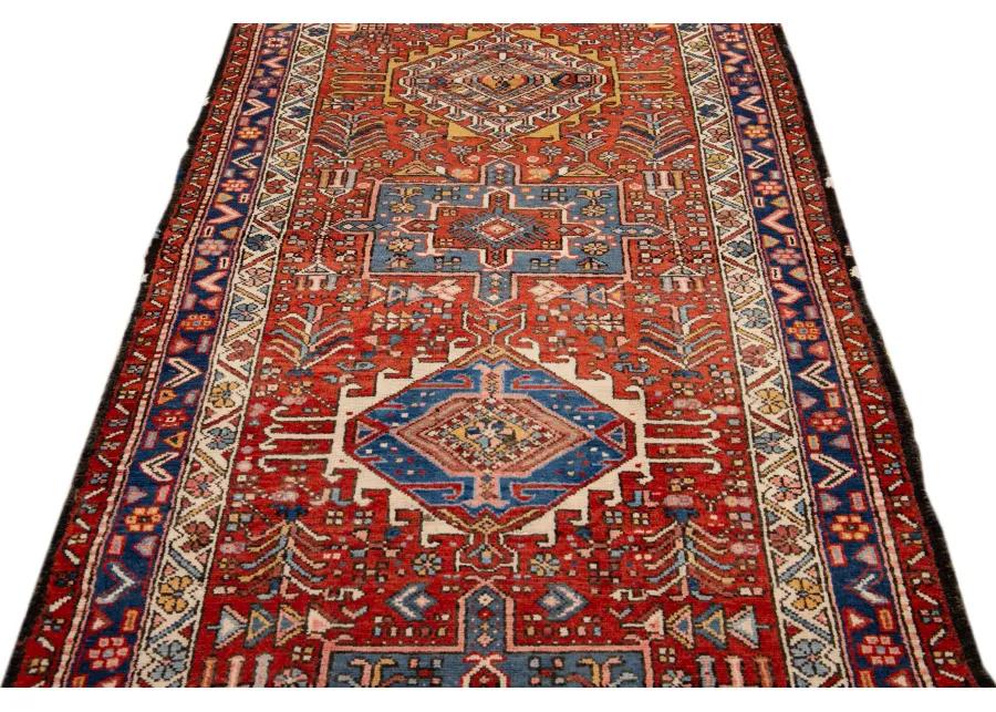 Heriz Red Persian Wool Runner - Apadana