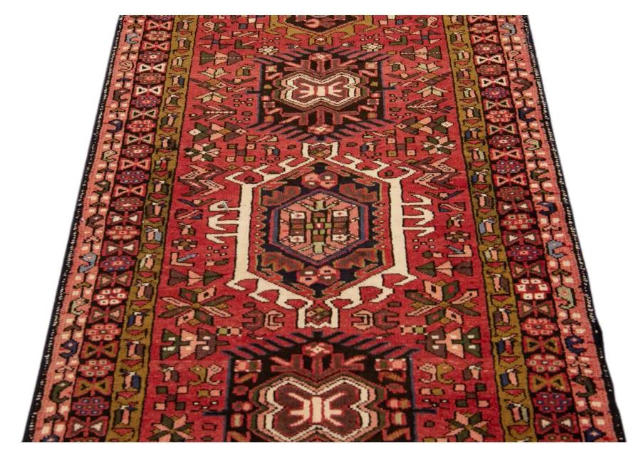 Heriz Persian Red Wool Runner - Apadana