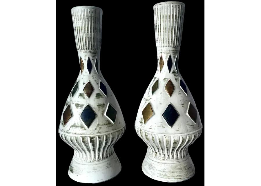 Mid-Century Modern Porcelain Lamps - Set of 2 - Pilar Collection