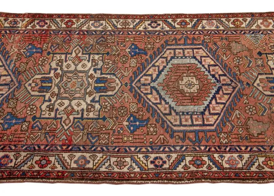 Heriz Rust Persian Wool Rug - Apadana - Red - Red