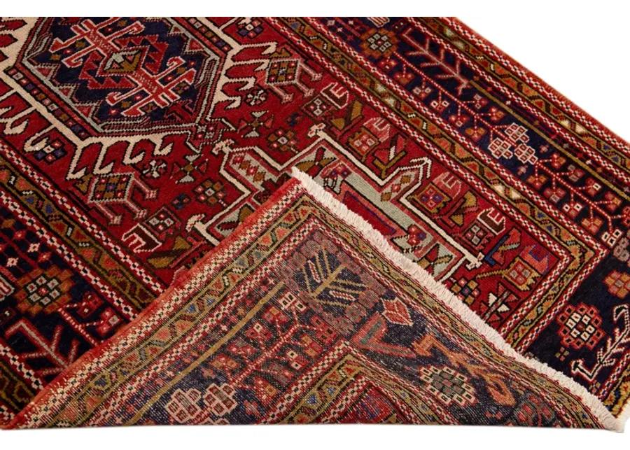 Vintage Heriz Red Persian Wool Rug - Apadana - Red