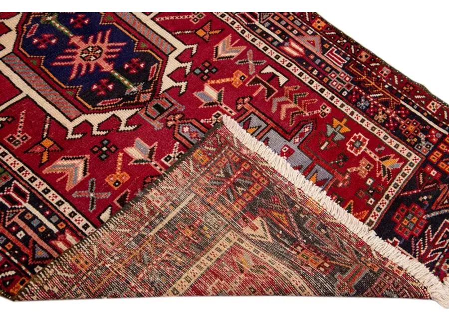 Red Heriz Persian Wool Rug - Apadana - Red