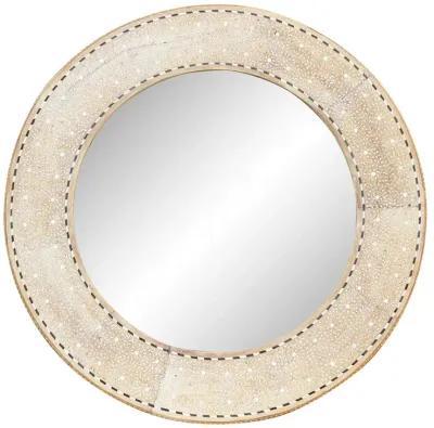 Large Bleached Wood Zellige Inlay Mirror - de-cor - Brown