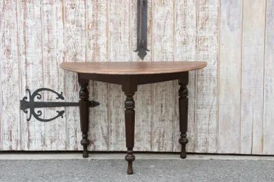 19th C. Colonial Ceylon Demilune Table - de-cor - Brown