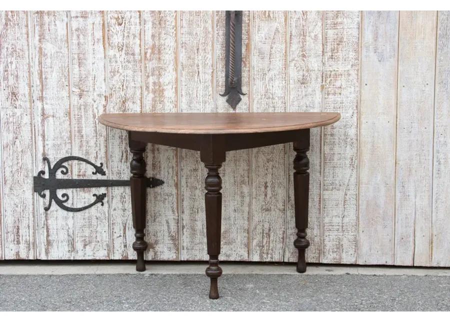 19th C. Colonial Ceylon Demilune Table - de-cor - Brown