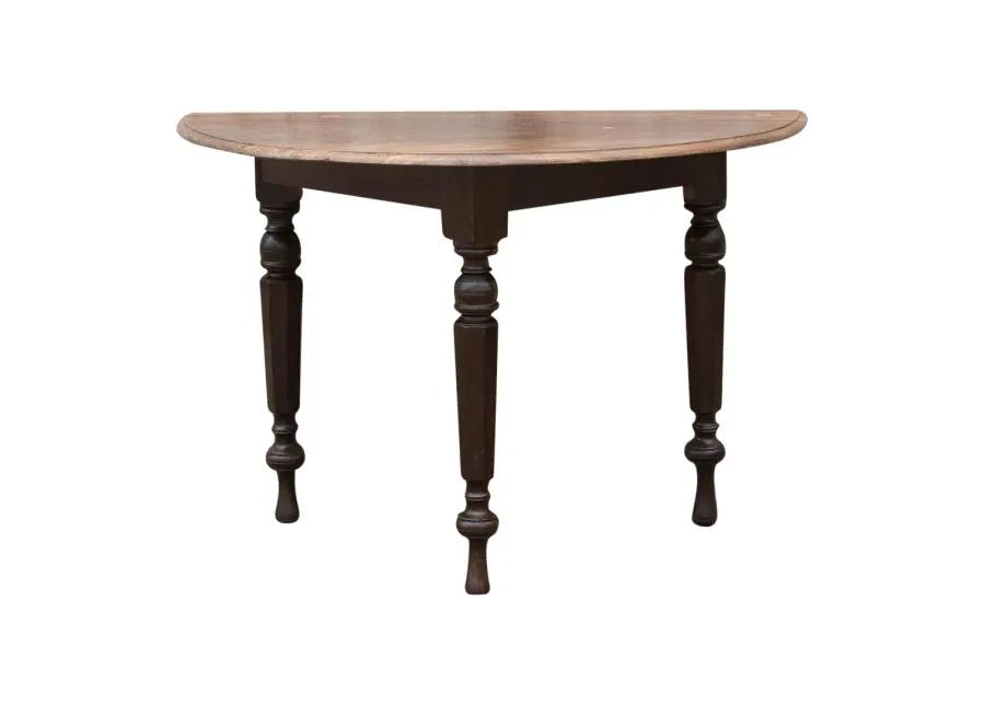 19th C. Colonial Ceylon Demilune Table - de-cor - Brown