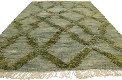 Berber Moroccan Kilim Rug - 8'5 x 11'9 - Esmaili Rugs & Antiques - Green - Green