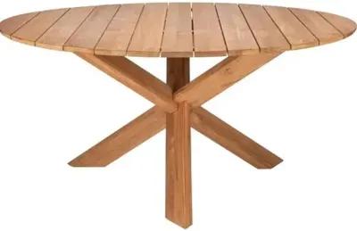 Round Outdoor Teak Dining Table - Natural - Ethnicraft