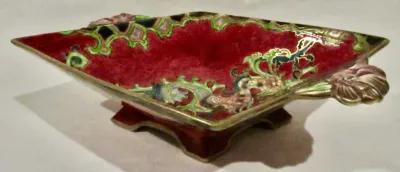 1930s English Art Deco Pedestal Bowl - The Emporium Ltd. - Red