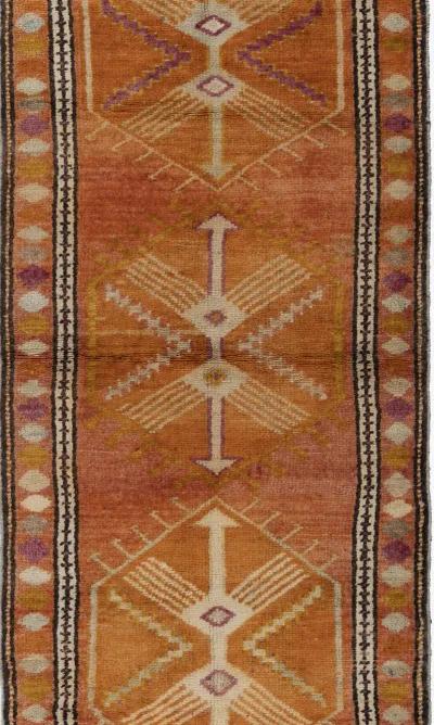 Turkish Oushak Runner 2'11"x1' - Orange