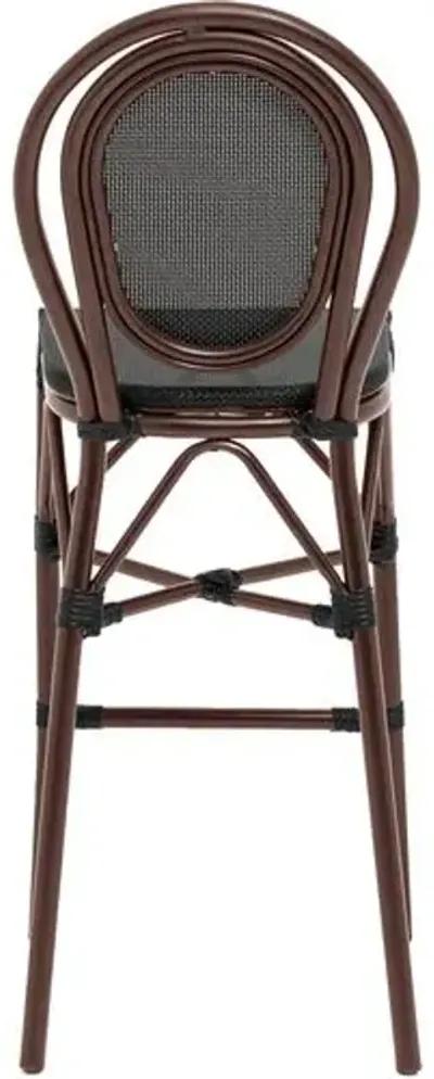 Charlie Outdoor Barstool - Black/Brown