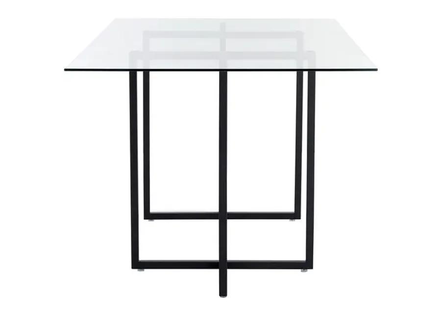 Mila Glass Rectangular Dining Table - Black