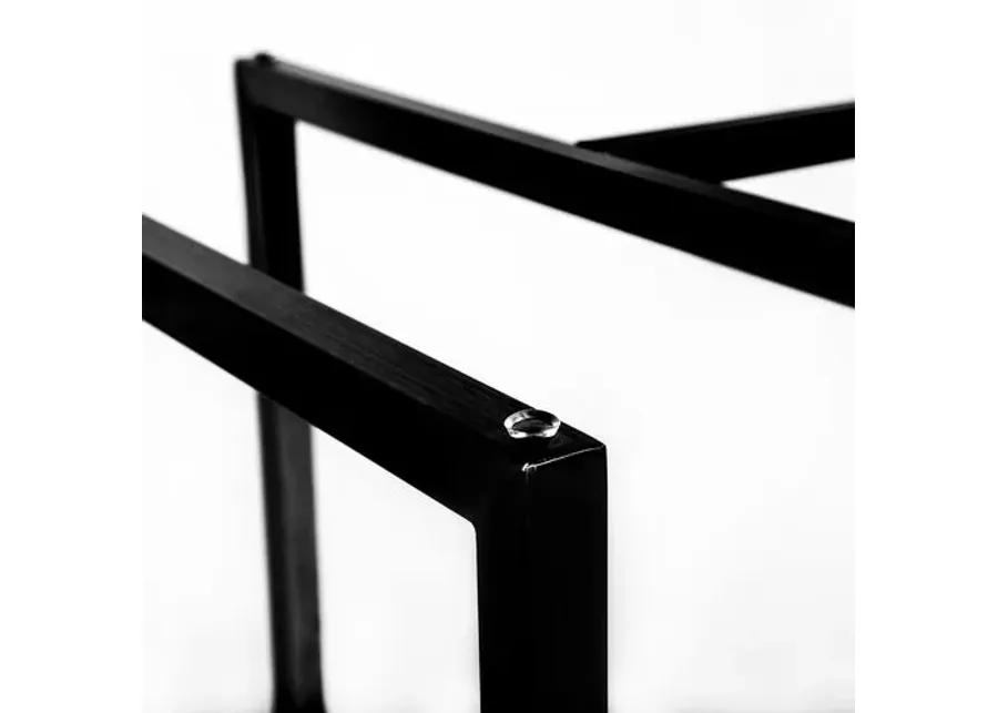 Mila Glass Rectangular Dining Table - Black