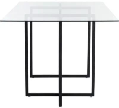 Mila Glass Rectangular Dining Table - Black