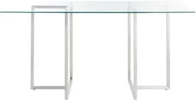 Mila Glass Rectangular Dining Table - Chrome