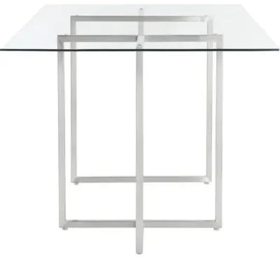 Mila Glass Rectangular Dining Table - Chrome