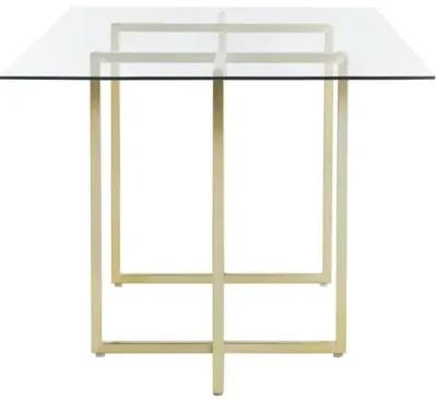 Mila Glass Rectangular Dining Table - Gold