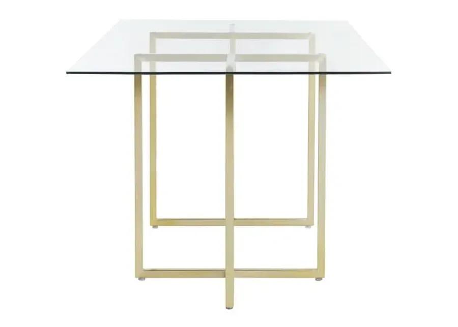 Mila Glass Rectangular Dining Table - Gold