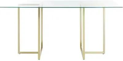 Mila Glass Rectangular Dining Table - Gold