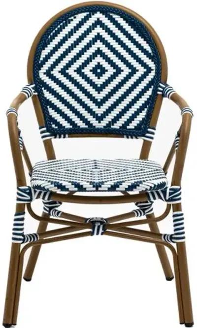 Set of 2 Lyla Outdoor Bistro Armchairs - Blue