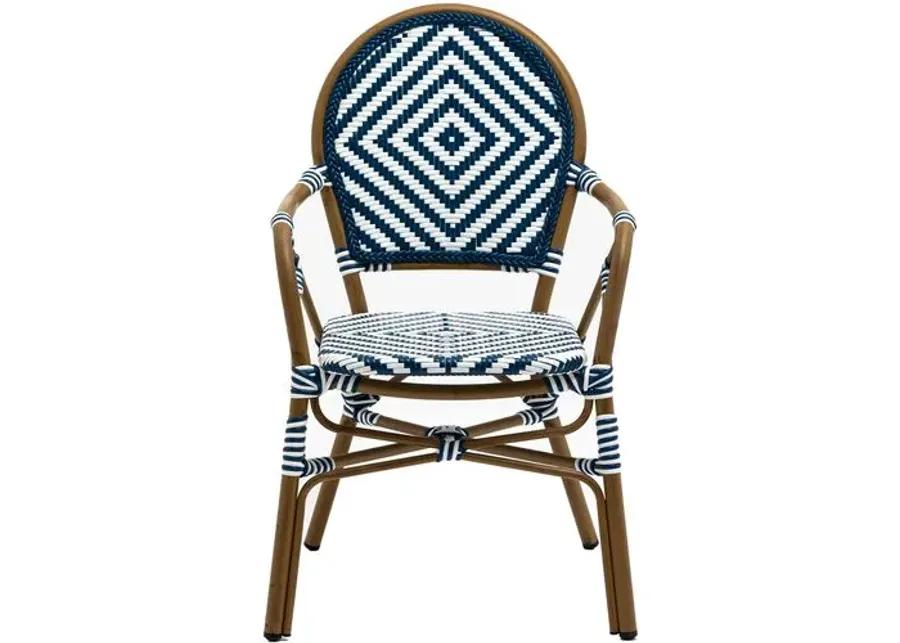 Set of 2 Lyla Outdoor Bistro Armchairs - Blue