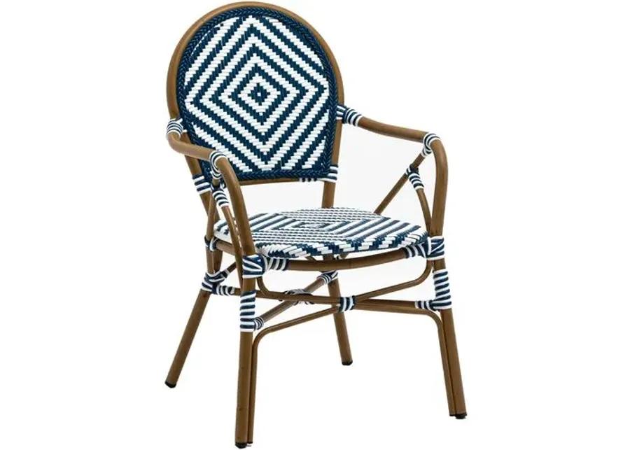 Set of 2 Lyla Outdoor Bistro Armchairs - Blue