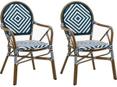 Set of 2 Lyla Outdoor Bistro Armchairs - Blue