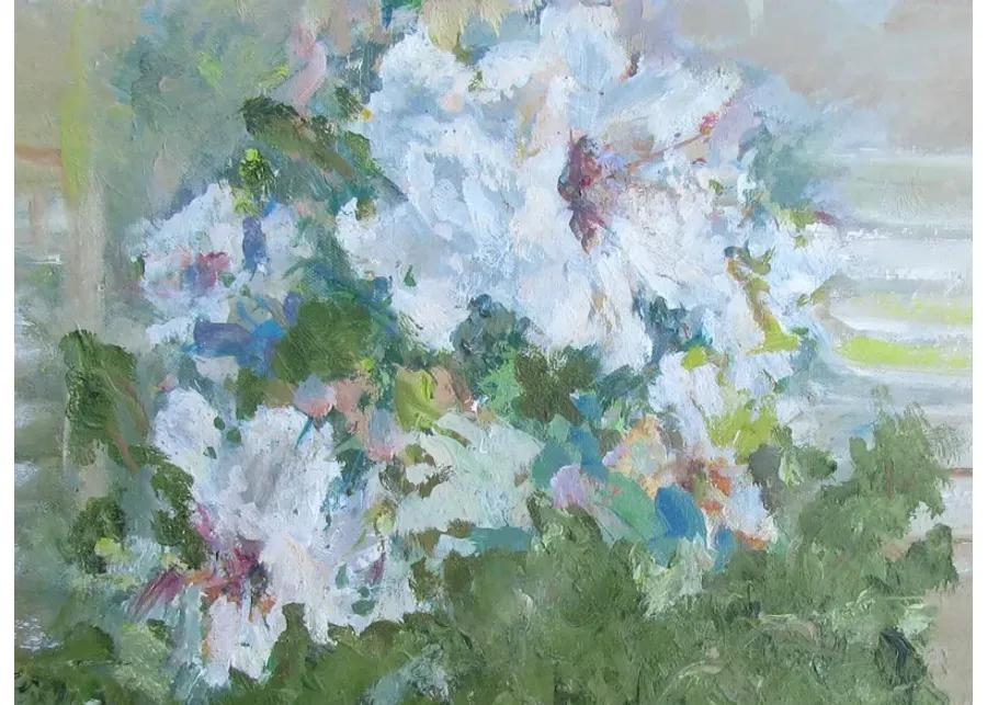 Limited Edition - Impressionist Floral Painting byJohnston - Chez Vous - Green