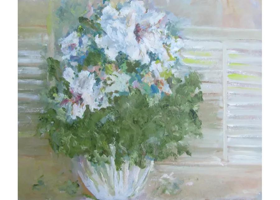 Limited Edition - Impressionist Floral Painting byJohnston - Chez Vous - Green