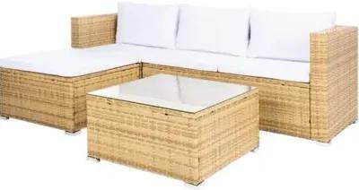 Callipso 3-Pc Outdoor Lounge Sofa Set - Natural/White