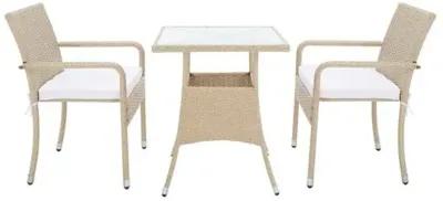 Livia 3-Pc Outdoor Dining Set - Natural/White