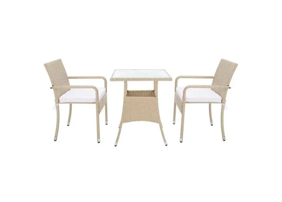 Livia 3-Pc Outdoor Dining Set - Natural/White