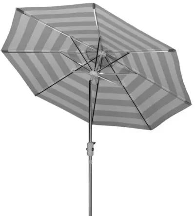 Rita Outdoor Patio Umbrella - Gray/White Stripe