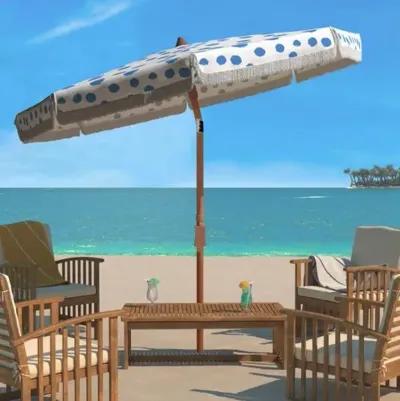 Jodie Outdoor Patio Umbrella - White/Blue Dot