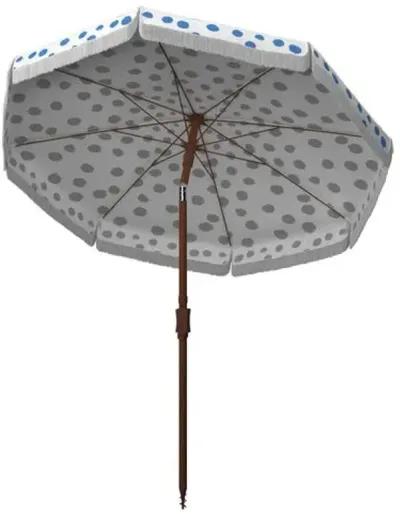 Jodie Outdoor Patio Umbrella - White/Blue Dot