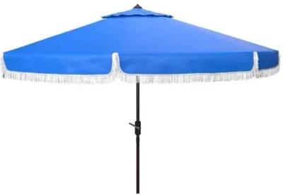 Roma Fringe Outdoor Patio Umbrella - Pacific Blue