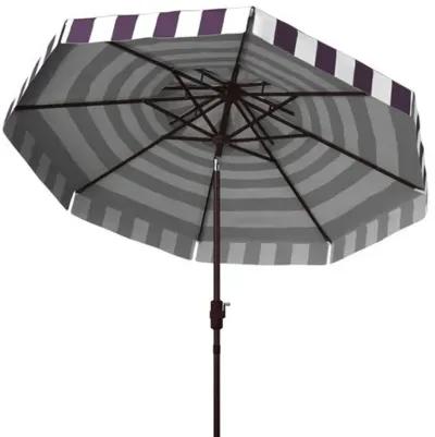 Rita Double-Top Outdoor Patio Umbrella - Navy/White Stripe - Blue