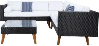 Aurora Outdoor Lounge Sofa Set - Black/White