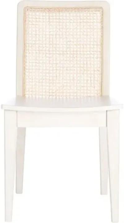 Set of 2 Stefania Rattan Dining Chairs - White