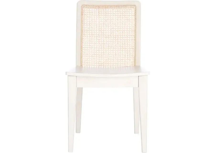 Set of 2 Stefania Rattan Dining Chairs - White