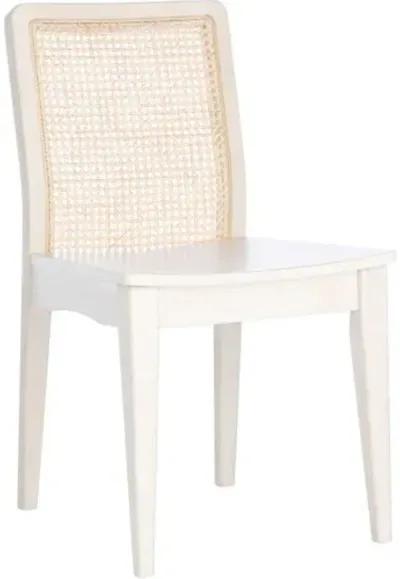 Set of 2 Stefania Rattan Dining Chairs - White