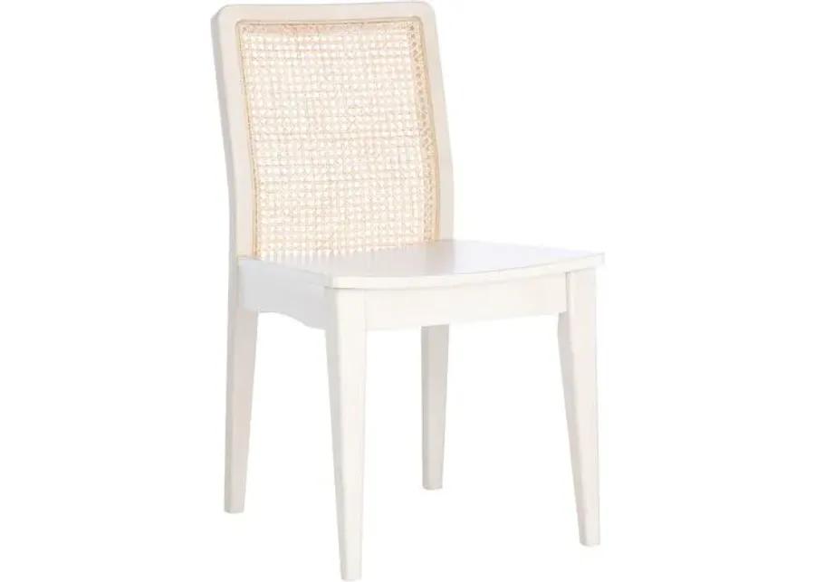 Set of 2 Stefania Rattan Dining Chairs - White