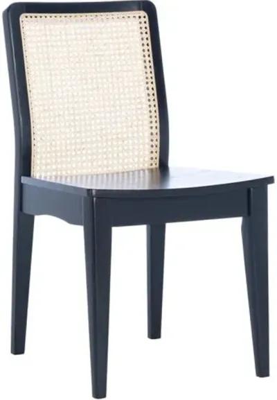 Set of 2 Stefania Rattan Dining Chairs - Black