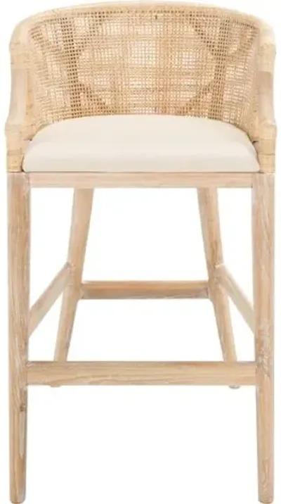 Henrietta Rattan Barstool - Natural - White