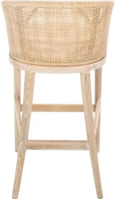 Henrietta Rattan Barstool - Natural - White