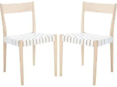 Set of 2 Vince Leather Dining Chairs - White