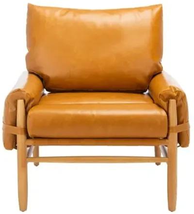 Wilson Armchair - Caramel Faux Leather - Brown