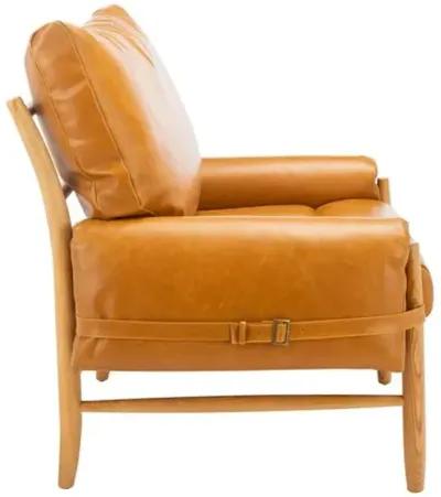 Wilson Armchair - Caramel Faux Leather - Brown