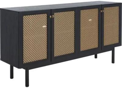 Brielle 4-Door Console/Media Stand - Black/Gold Mesh