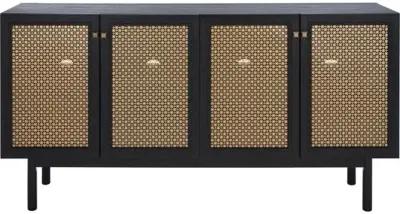 Brielle 4-Door Console/Media Stand - Black/Gold Mesh